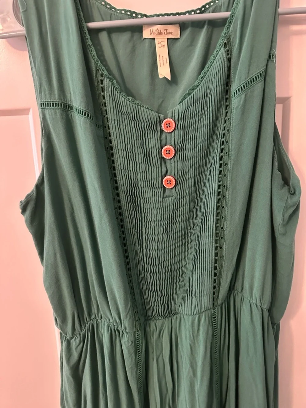 Matilda Jane "Down in the Valley" green sleeveless maxi dress - Picture 2 of 3